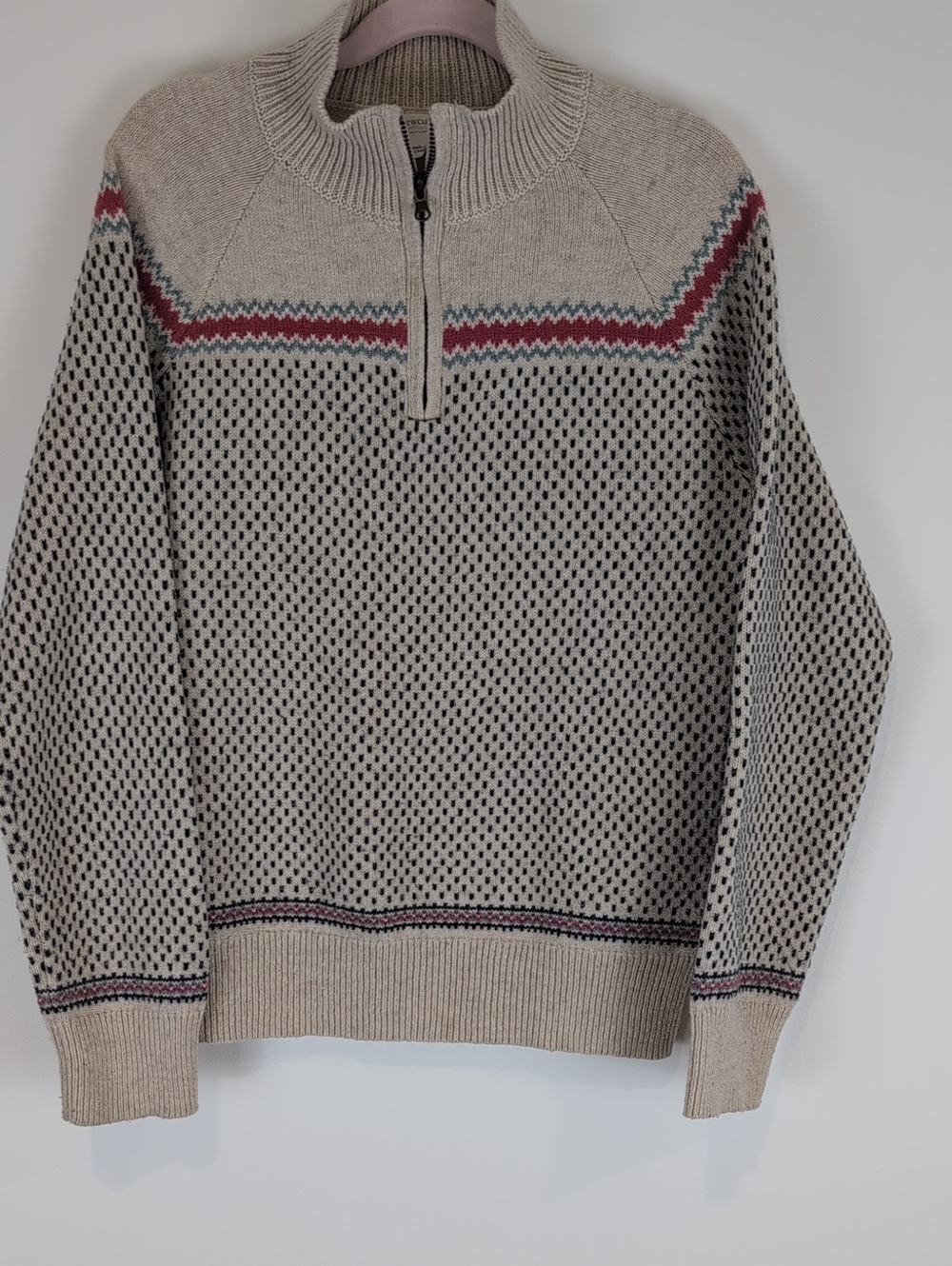 J Crew Crewcuts Kid's Size 10 Fair Isle Quarter Zip Knit Sweater